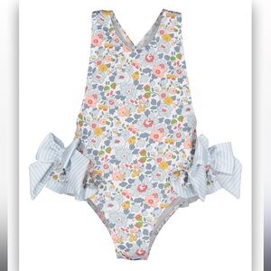 SAL & PIMENTA GIRLS SWIMSUIT LIBERTY BETSY FLORAL WITH BOWS size 12 months